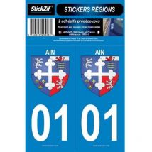 Stickzif - 2 Autocollants Region Departement 01 Version 2 SR01-1