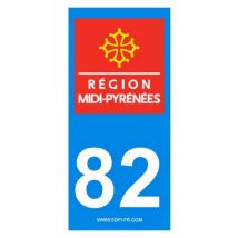 Stickzif - 2 autocollants Region Departement 82