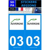 Stickzif - 2 autocollants Region Departement 03