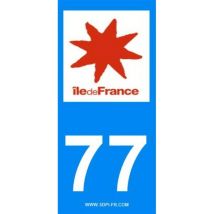 Autocollants Région Île-de-France – Département 77 – 2 pièces – DECOHO