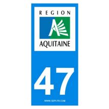 Decoho - 2 autocollants Region Departement 47
