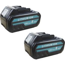 Mawiron - 2 Batterie Agli Ioni Di Litio 18v 8,0ah, Batteria Di Ricambio Per Batteria Makita 18v Agli Ioni Di Litio Con Indicatore Led, Compatibile Con