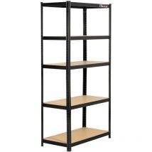 Rhino Racking - Two Bay 5-Tier Garage Shelving Unit 180x90x45cm Black 200kg per tier
