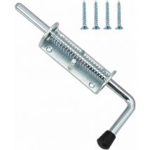KZQ - Loquet à Ressort, 220 Mm, Verrou à Barillet En Métal Avec Poignée, Goupille De Loquet à Ressort Robuste Pour Portail De Cour, Abri De Jardin,