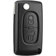2 Boutons Coque Clé CE0523 - Compatible pour Peugeot 207 307 308 407 408 3008 5008 - Citroen C2 C3 C4 C5 C6 C8 - Clé à Rabat Pliable