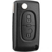 2 Boutons Coque Clé Compatible CE0523 clé à Rabat Pliable pour Peugeot 207 307 308 407 408 3008 5008 Citroen C2 C3 C4 C5 C6 C8 (2 Boutons, CE0523)