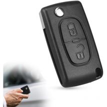 2 Boutons Coque Clé Compatible CE0523 clé à Rabat Pliable pour Peugeot 207 307 308 407 Citroen C2 C3 C4 C5 C6