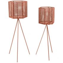 2 Cache-pots sur pieds en métal Mesh