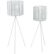 2 Cache-pots sur pieds en métal Mesh