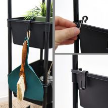 2 Carritos Auxiliar con Ruedas 35x24x100 Carro Almacenaje Cocina Estanteria Baño