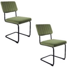 Leitmotiv - Lot de 2 Chaises cantilevers design effet velours Keen