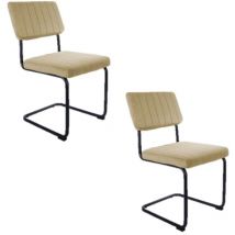 Leitmotiv - Lot de 2 Chaises cantilevers design effet velours Keen