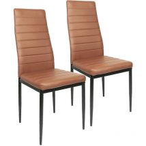 Jeobest - Lot de 2 Chaise de salle à manger,Chaises de cuisine en cuir PU,Marron