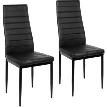 Lot de 2 chaises Chaise de Cuisine avec pieds en métal pour Salle à Manger Salon Cuisine Noir