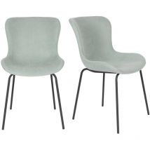 Boite A Design - Chaise design, 2 chaises design de salle à manger Junzo Vert en Metal