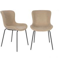 Boite A Design - Chaise design, 2 chaises design de salle à manger Junzo Taupe en Metal
