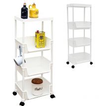 Maklik - 2 Chariots Rangement 35x24x100 Desserte à Roulettes Étagère de Cuisine Plastique