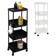 Maklik - 2 Chariots Rangement 35x24x100 Desserte à Roulettes Étagère de Cuisine Plastique