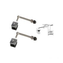 2 charnières M12 bouchons alu pour portillon de jardin, 40x40mm l 150mm Locinox