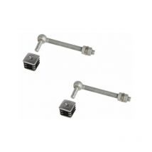 2 charnières M16 bouchons alu 40x40mm pour portillon de jardin, l 160mm Locinox