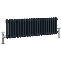 Greenedhouse - Traditional Anthracite 2 Column Radiators 300mm high 1190 mm wide