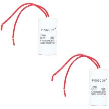 Kaejyiut - 2 condensadores de funcionamiento de motor cilíndrico CBB60 de 2 cables, ca 450 v, 12 uf