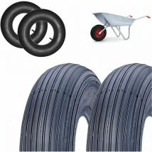 2 copertoni 3.50-8 + 2 camere d'Aria Pneumatici rigati rinforzati 4PR gomme Ruota carriola Ecovelo