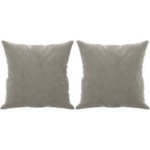 2 Coussins décoratifs Gris 40 x 40 cm En Velours. Idéal Salon, Sofa et Canapé - Gris