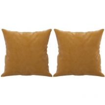 2 Coussins décoratifs Marron 40 x 40 cm En Velours. Idéal Salon, Sofa et Canapé - Marron