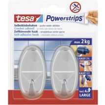 Tesa Assa Abloy - Crochet large ovale tesa Powerstrips tesa 58050-00012-20 chrome 2 pc(s)