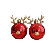 2 décorations de scène d'élan pour sapin de Noël