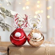 2 décorations de scène d'élan pour sapin de Noël