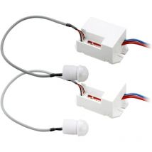 2 Pièces Commutateur de capteur Infrarouge,Détecteur de Mouvement Encastrable Plafond Infrarouge Blanc -Mini détecteur de Mouvement Infrarouge,