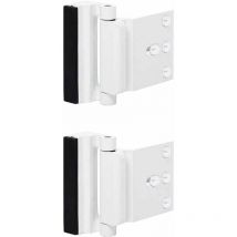 Soleil - 2 Pcs Door Reinforcement Locks with 8 Screws, White Toddler Safety Door Lock, Child Proof Night Door Lock, Support 800 Lbs