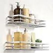 2 Duschablagen Ohne Bohren, 2 Stück, Badezimmer-organizer, Shampoo-halter, Duschkorb, Silber, Modern Minimalistisch
