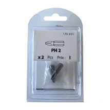2 embouts Phillips PH2 acier Vissal