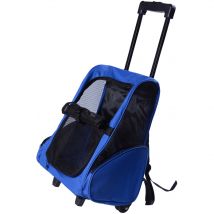 2 en 1 trolley chariot sac à dos sac de transport à roulettes pour chien chat