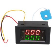 Jeffergarden 2 en 1 Volt Ampèremètre 600V 20A Double Affichage Numérique led Ampèremètre Voltmètre Jauge pour Voiture Moto