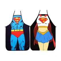 2 ensembles de tabliers de cuisine-version Superman pour hommes et femmes, tabliers de couple