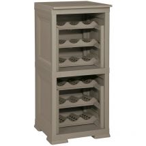 Tontarelli - 2 Estantería Omnimodus, almacenamiento modular con rejilla, 18 botellas, 40x42,5x85,5 cm - Wengué