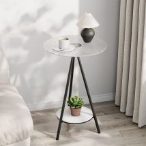 2-Etagen Couchtisch Rund Glas Beistelltisch, Sofatisch - Klar 1