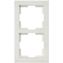 2-fach Rahmen / Schalterblende Modul in Cremeweiß, eckig