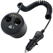 2-fach Verteiler mit usb Zigarettenanzünderstecker