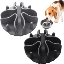 2 Gamelles Slow Food pour Animaux De Compagnie, Gamelles Anti-Étouffement pour Chien, Gamelles Slow Food, Coussinets À Lécher en Silicone, Adaptés