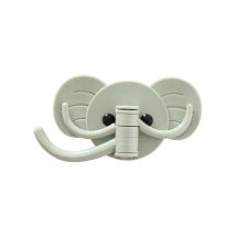 Ensoleille - 2 grands crochets muraux pivotants en forme d'éléphant, crochets muraux pivotants en forme d'animal collant pour porte-serviettes, salle