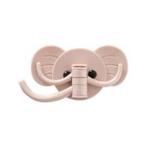 Ensoleille - 2 grands crochets muraux pivotants en forme d'éléphant, crochets muraux pivotants en forme d'animal collant pour porte-serviettes, salle