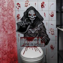 2 Halloween-wandaufkleber, Halloween-toilettensitzaufkleber, Abnehmbar