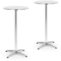 2-in-1 Bistro- und Stehtisch höhenverstell-/klappbar Edelstahl/Aluminium 2 St.