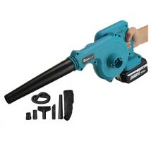 2 In 1 Elektrische Laubbläser 18V Gebläse Laubsauger Bläser mit 1 Batterien