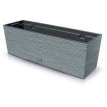 Prosperplast - Zementfarbenes Pflanzgefäß mit Behälter, Kollektion furu, 58 x 18 x 19,5 cm, Fassungsvermögen 12 l.